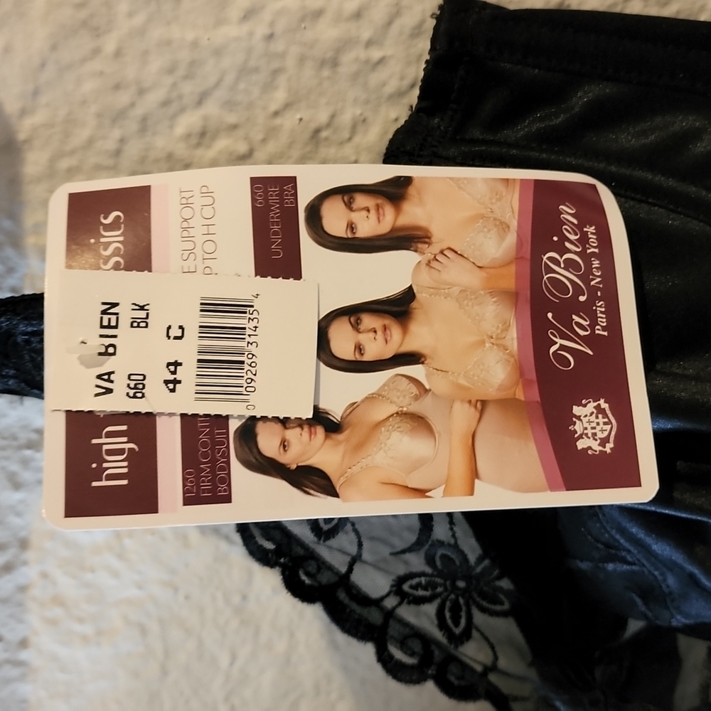 NWT Va Bien Classic Full Figure Bra Style 660 Black, Size 44C - Picture 2 of 9